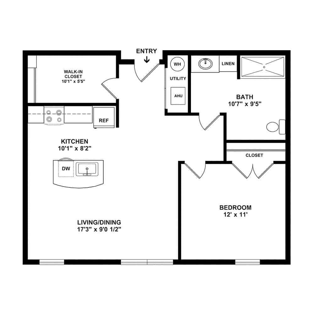 Style A4 1 Bedroom | 1 Bath 722 Square Feet $Call for Pricing
