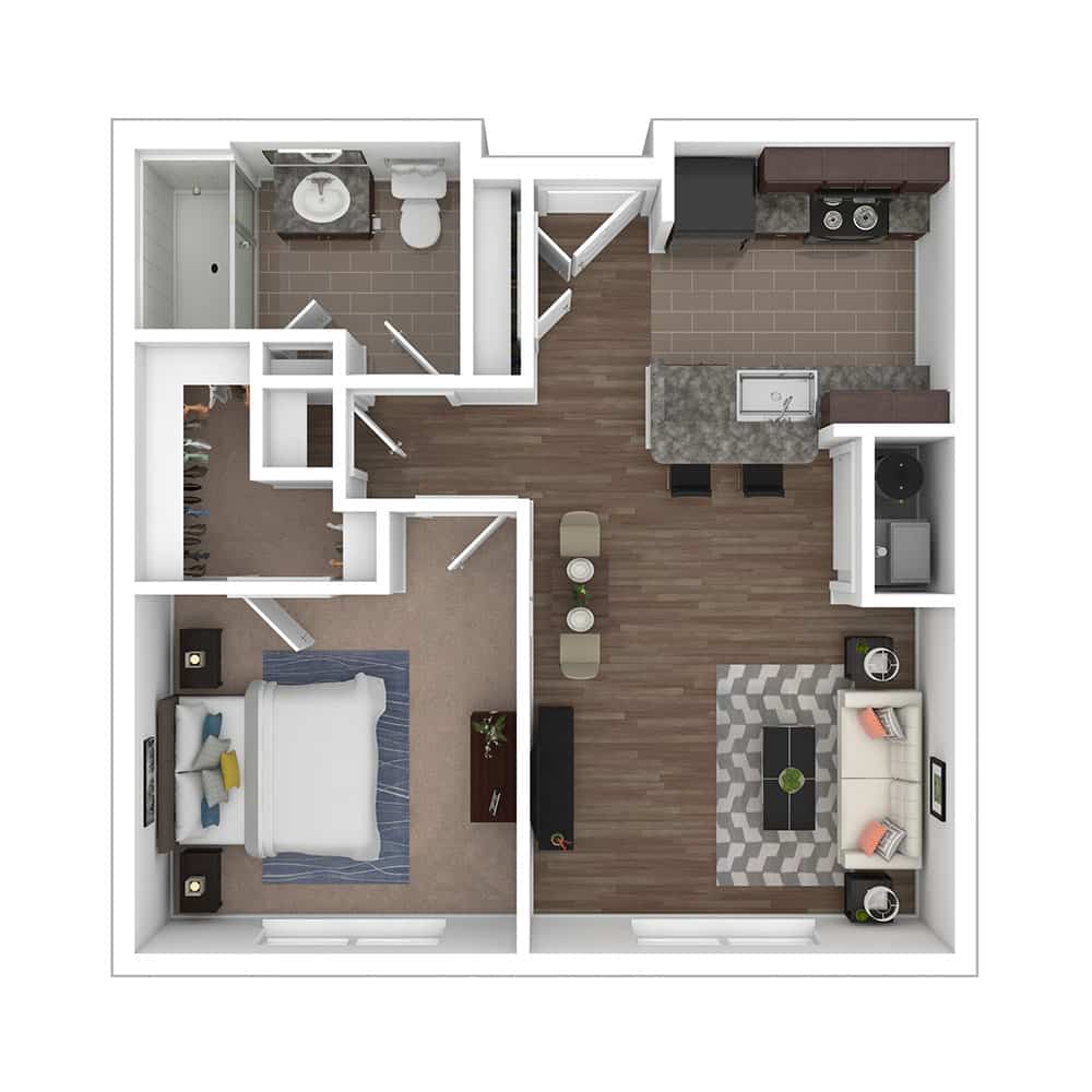 Style A1.b 1 Bedroom | 1 Bath 579 Square Feet $Call for Pricing