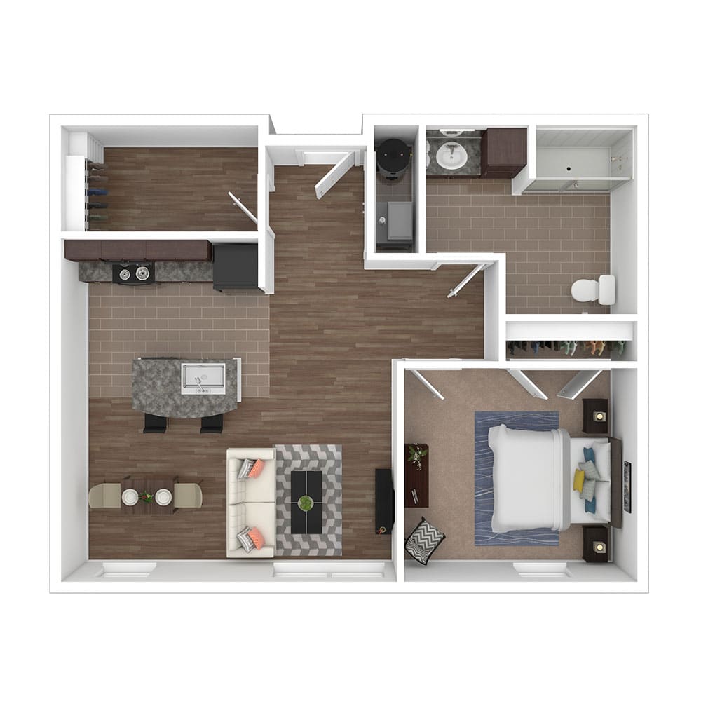 Style A4 1 Bedroom | 1 Bath 722 Square Feet $Call for Pricing