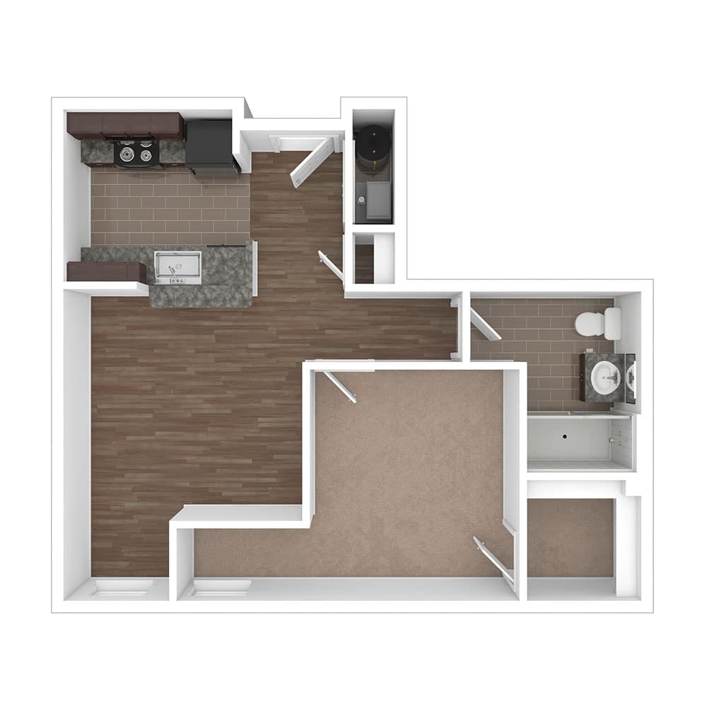 Style A6 1 Bedroom | 1 Bath 569 Square Feet $Call for Pricing