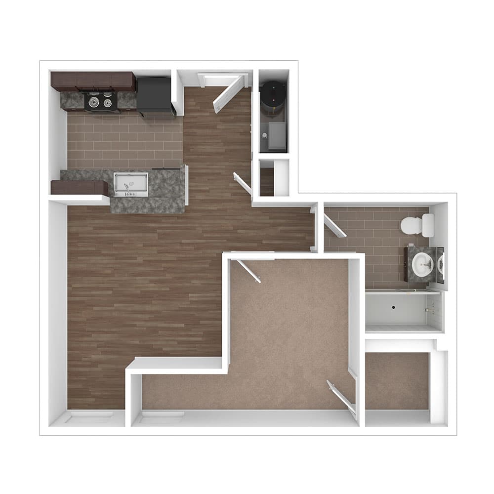 Style A7 1 Bedroom | 1 Bath 550 Square Feet $Call for Pricing